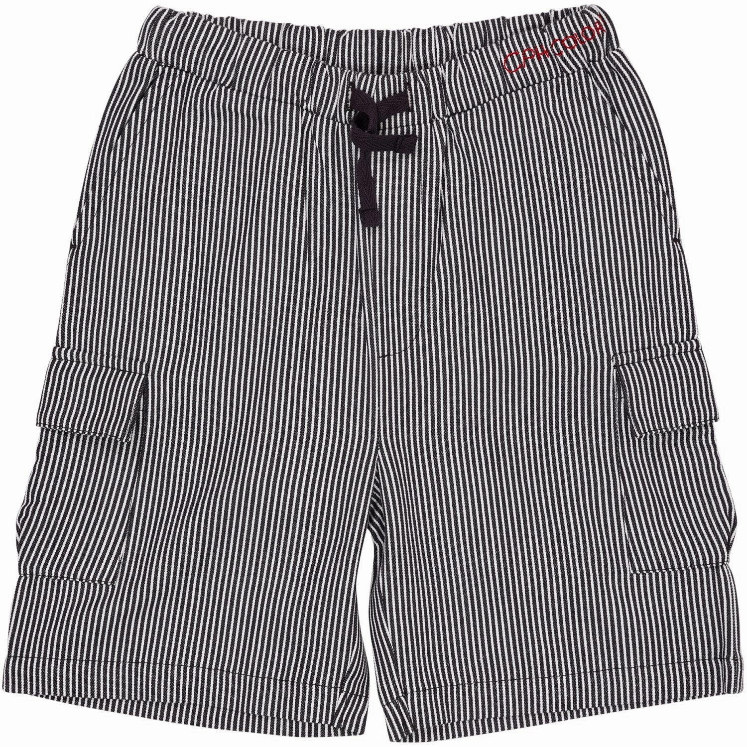 Zipper pockets COPENHAGEN COLORS Navy Stripe Striped Pocket Shorts