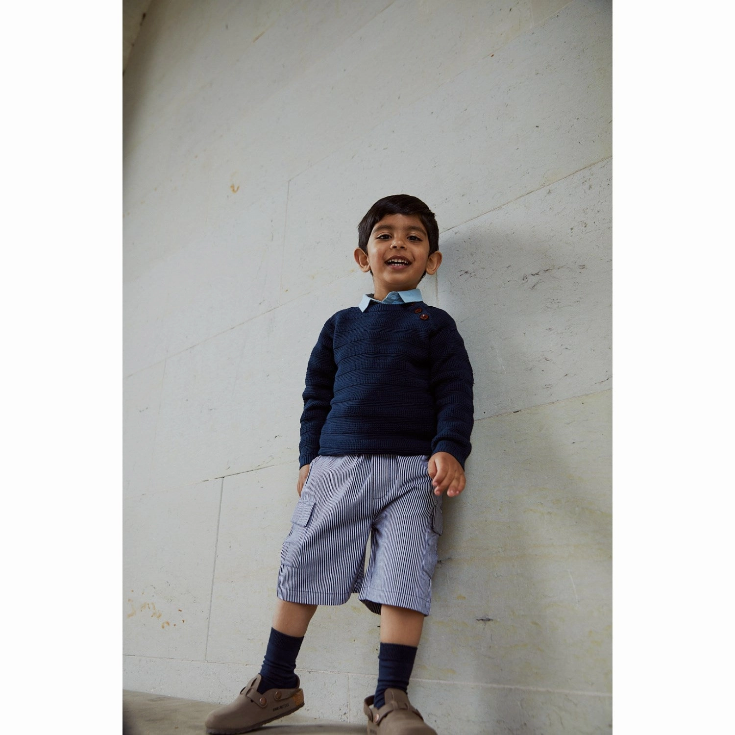 COPENHAGEN COLORS Navy Stripe Striped Pocket Shorts suit jacket Golf Apparel