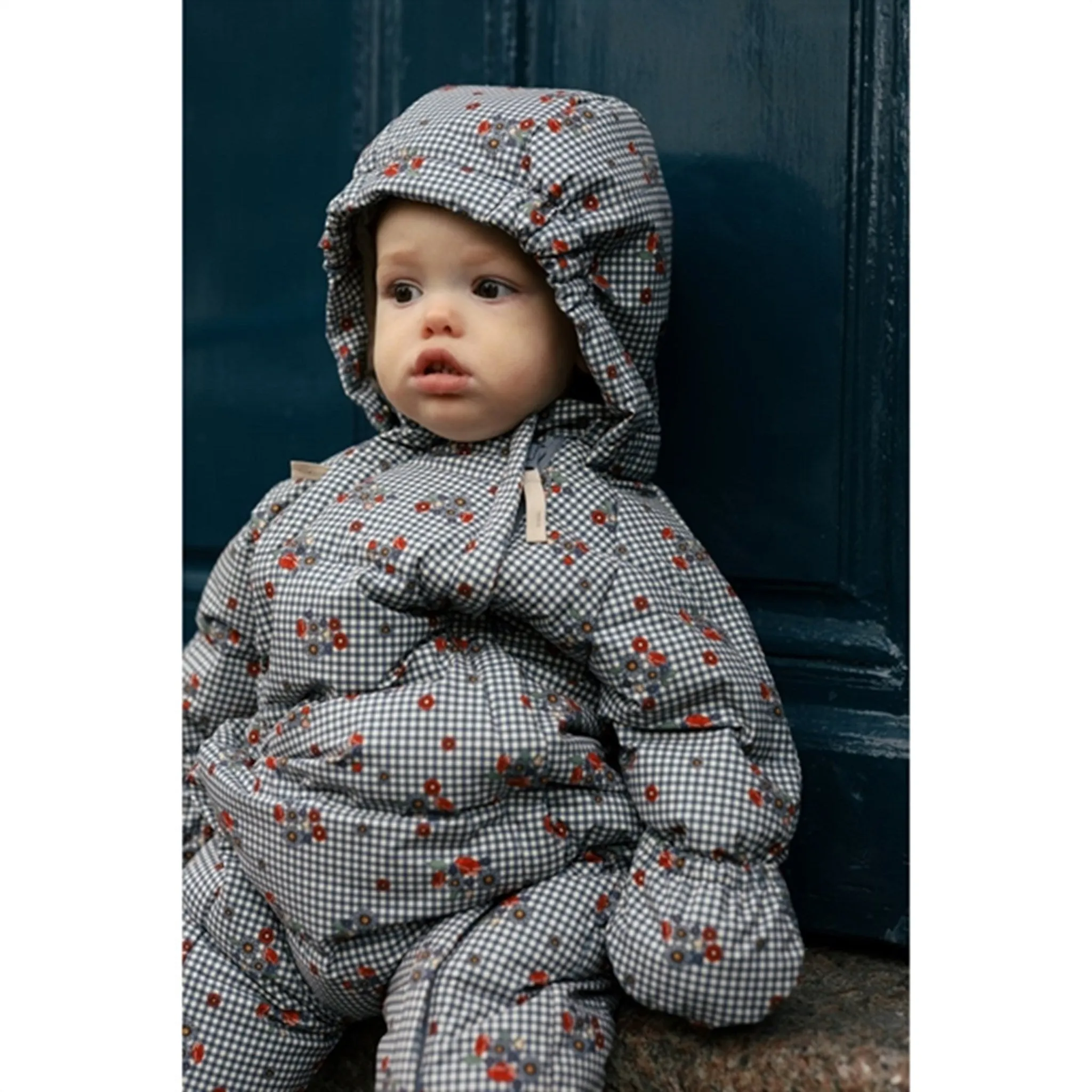 Konges Sl?jd Blossom Check Baby Down Onesie Statement-Piece Versatile-Style