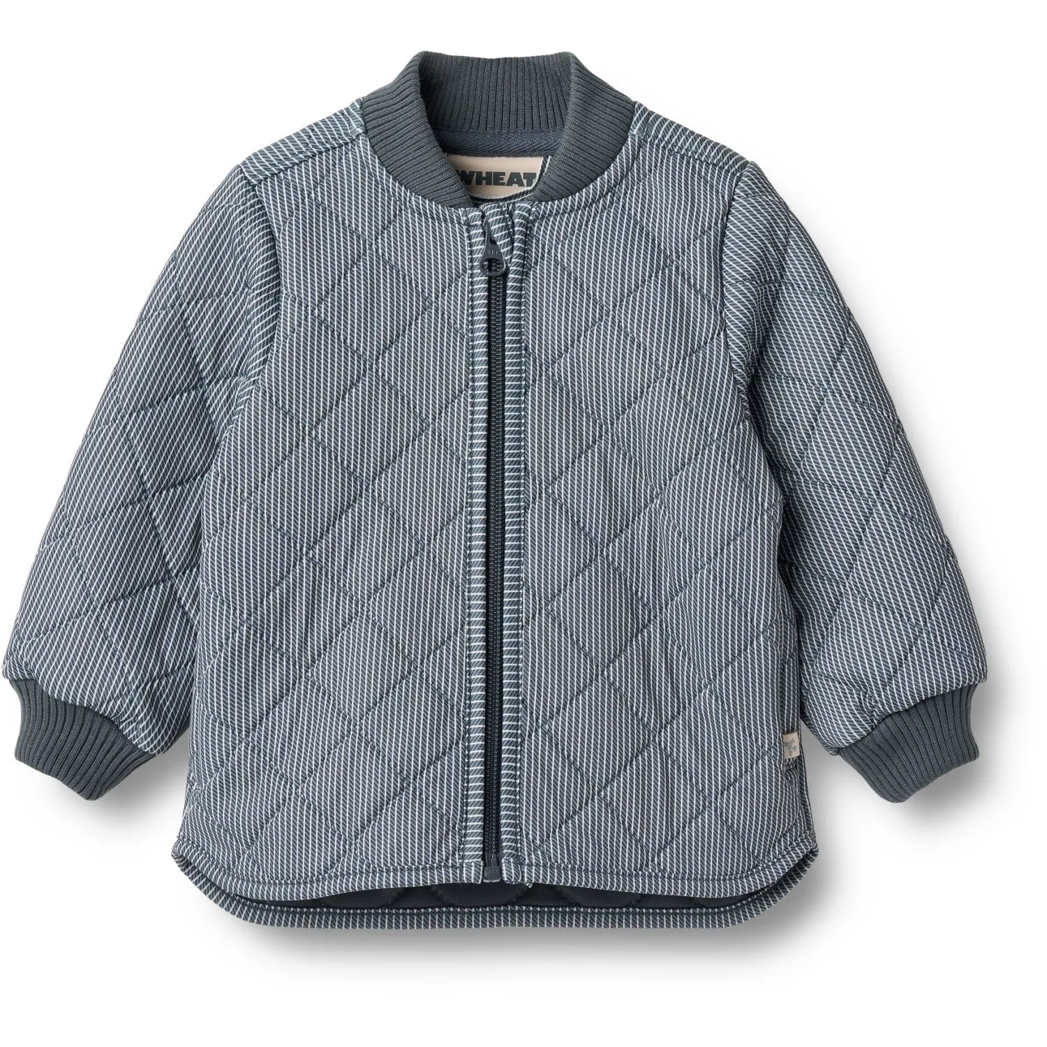 Patterned-Fabric Wheat Ink Stripe Thermo Jacket Loui