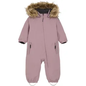 Care-Instructions-Included Light chiffon blouse Color Kids Woodrose Baby Coverall W. Fake Fur