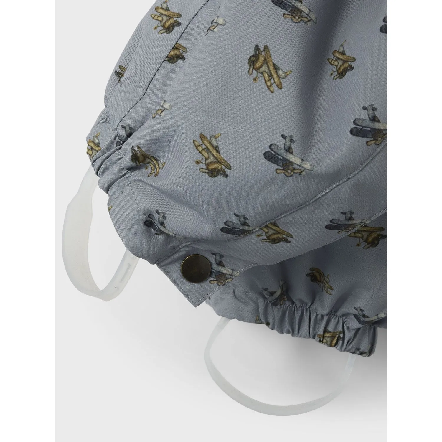 Lil'Atelier Ultimate Grey Airplanes Nmmlasnow10 Snowsuit Aop Fo Lil Mesh-Detail Hidden-Placket