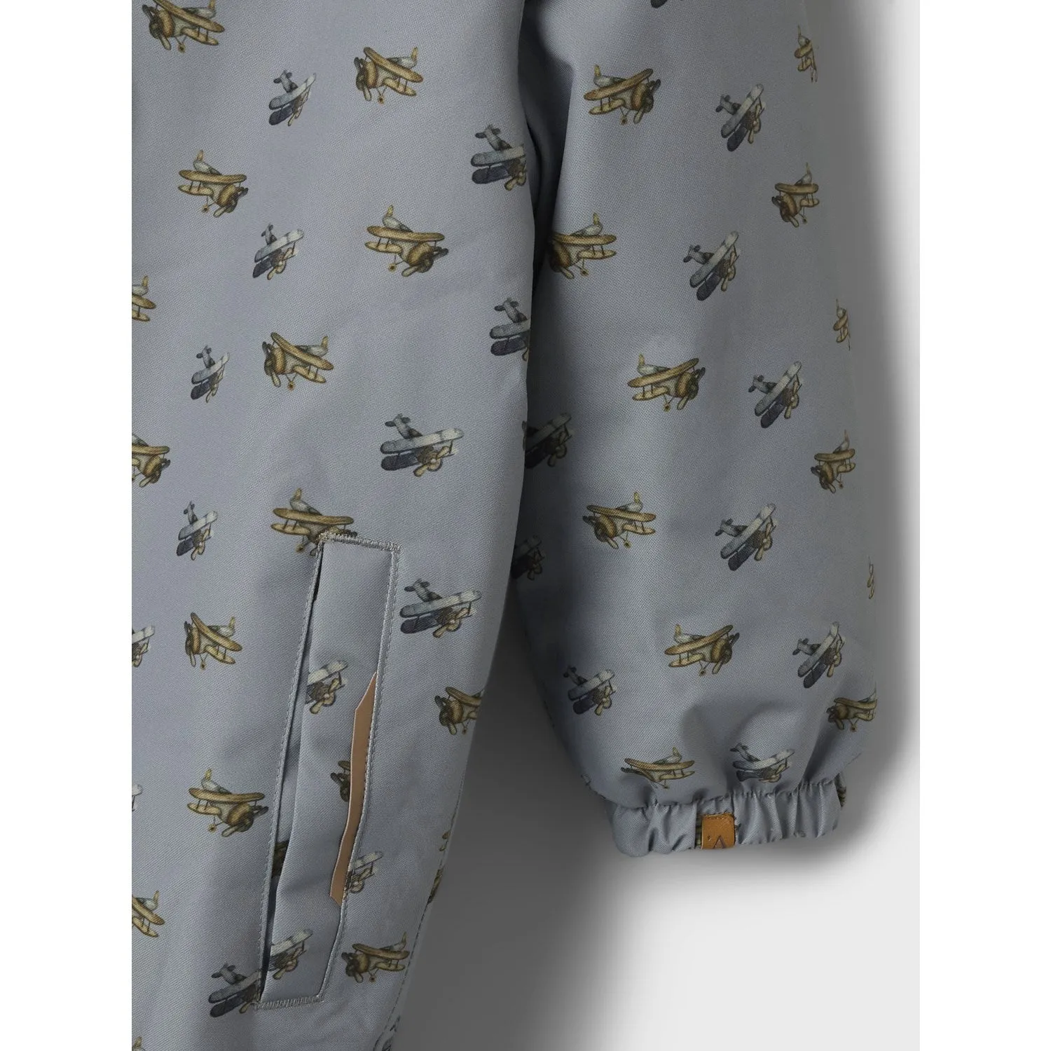 Lil'Atelier Ultimate Grey Airplanes Nmmlasnow10 Snowsuit Aop Fo Lil Stud-Detail