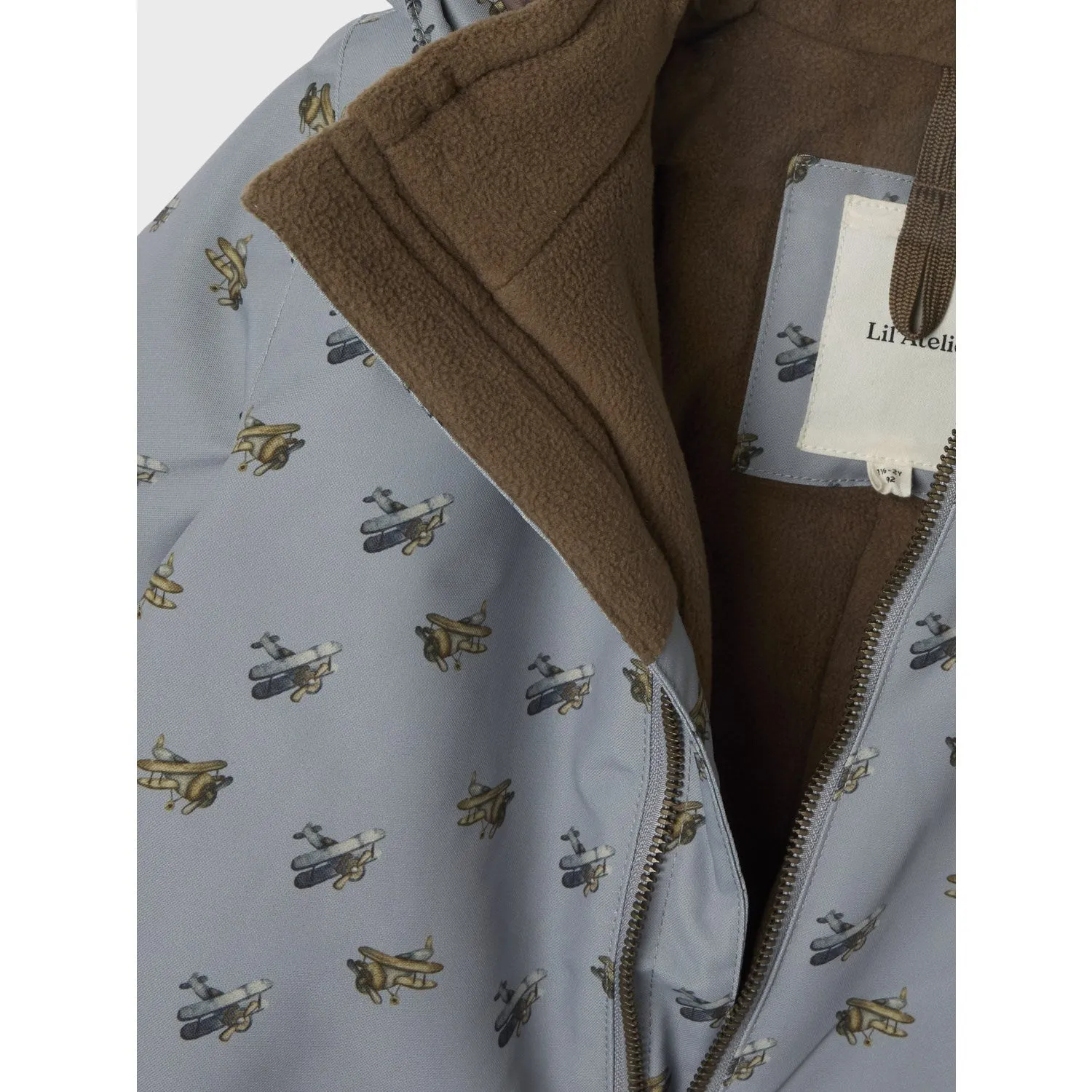 Lil'Atelier Ultimate Grey Airplanes Nmmlasnow10 Snowsuit Aop Fo Lil Non-Iron Easy-to-style workwear