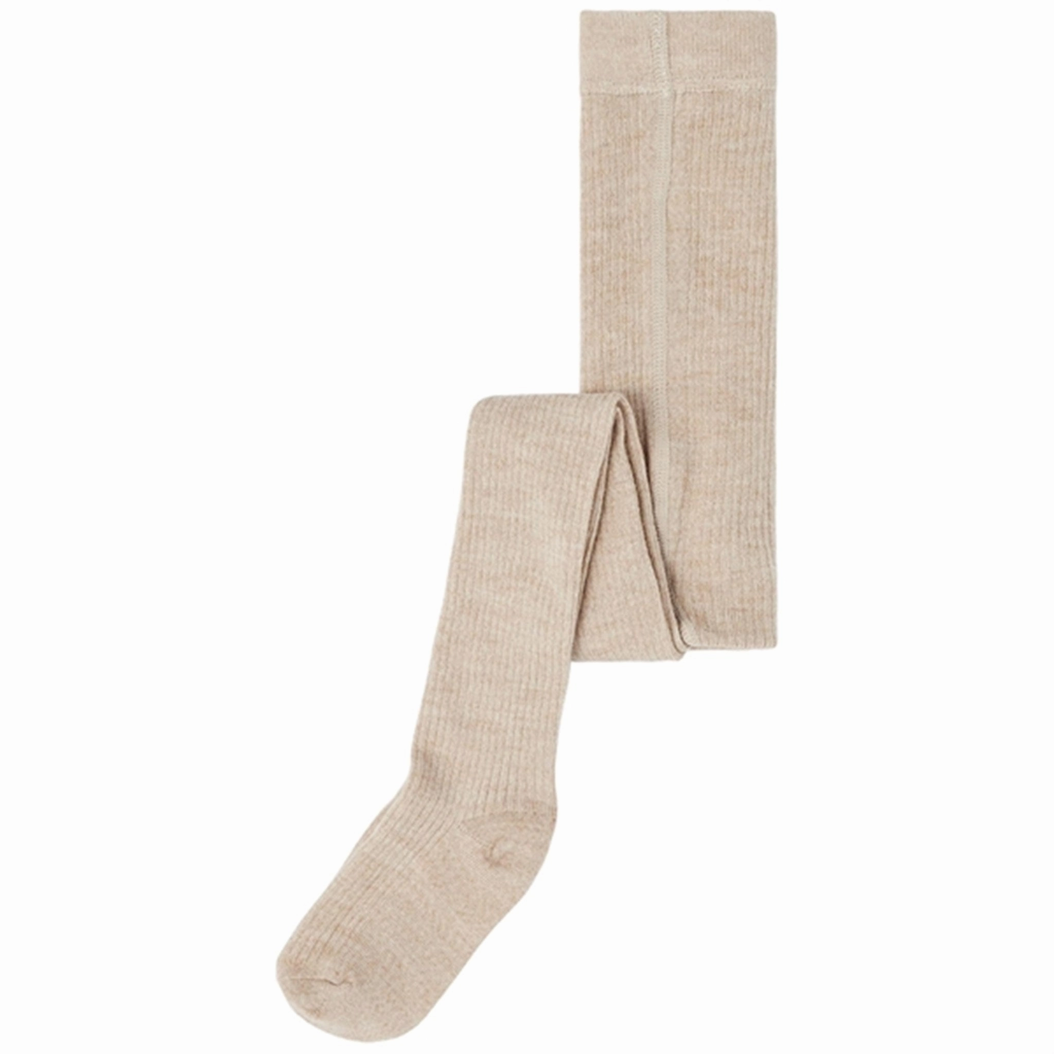 Lil' Atelier Warm Sand Rakel Wool Tights Leg fashion