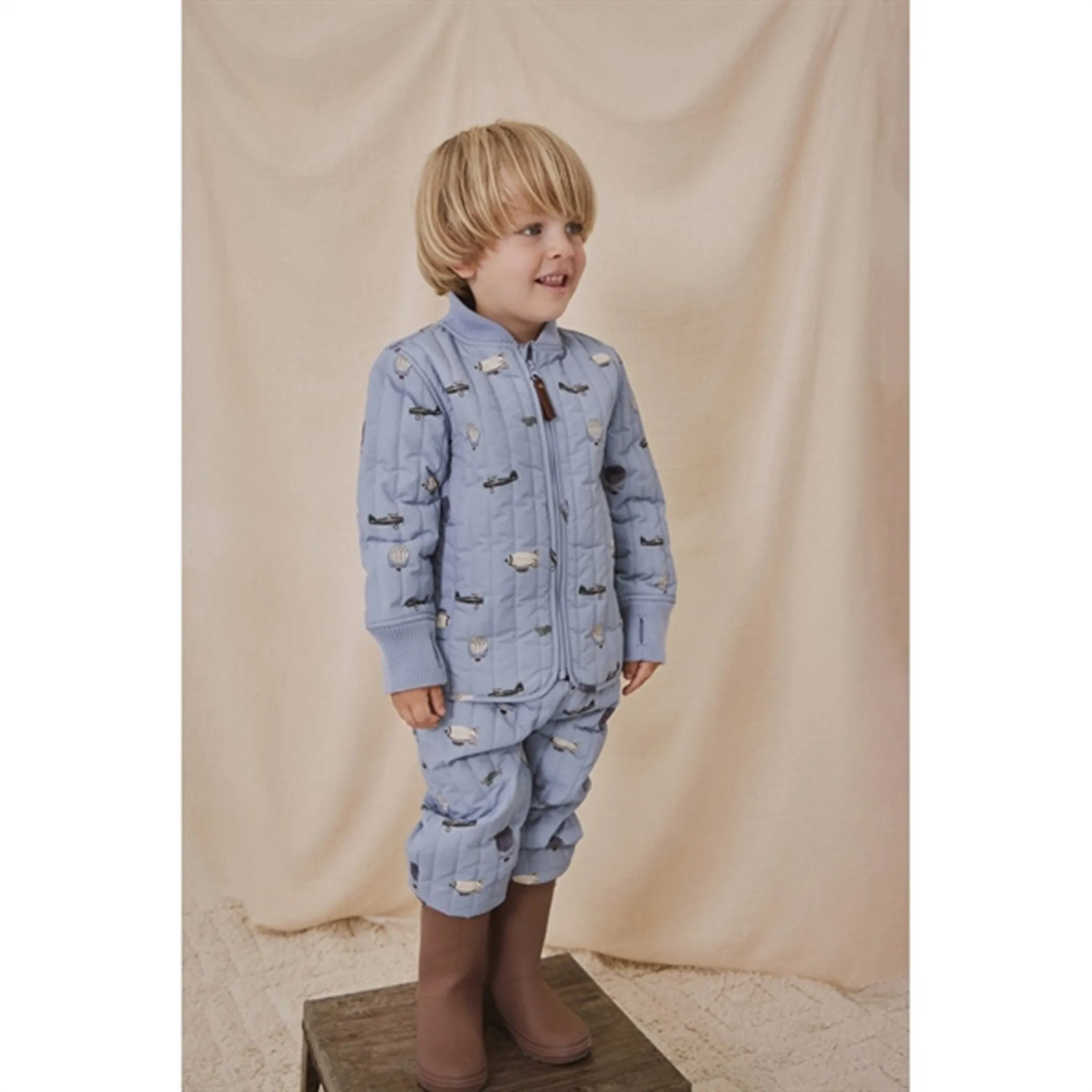 En Fant Thermal Set Dusty Blue Relaxed evening shirt Limited-Edition