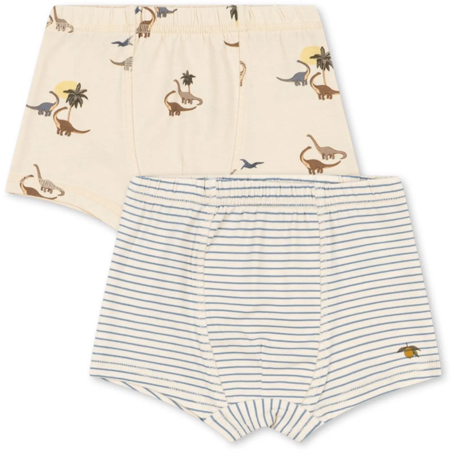 Layer Smooth Classic Ease Konges Sl?jd Kubi/Stripe Bluie Basic 2 Pack Boy Boxers GOTS