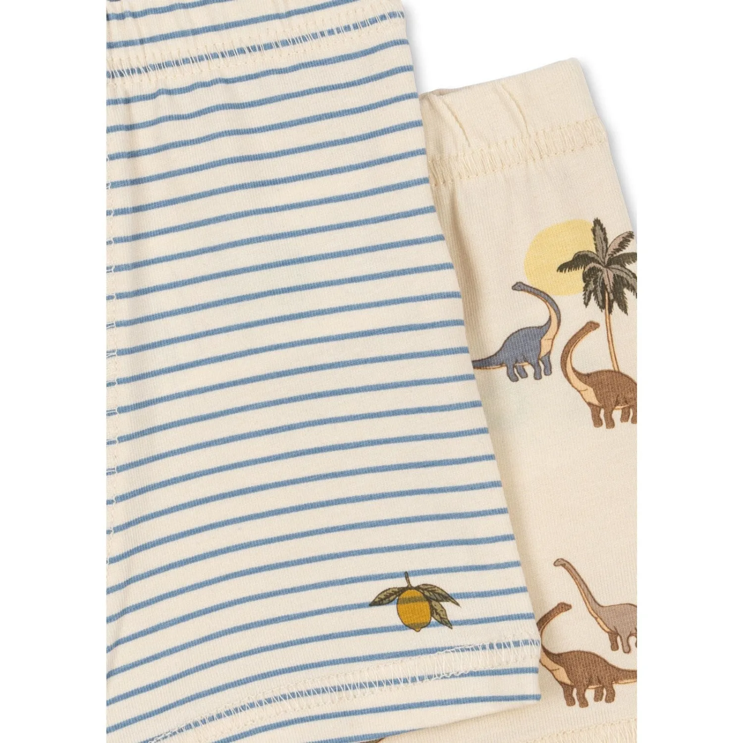 Konges Sl?jd Kubi/Stripe Bluie Basic 2 Pack Boy Boxers GOTS Enhanced Durability Flexible Panel