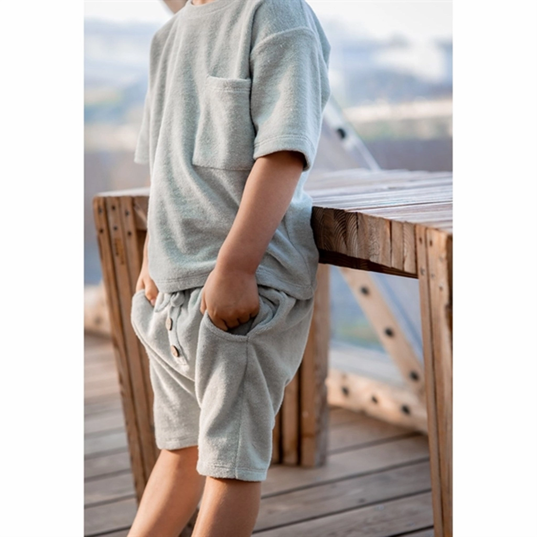 Jogging Ready Fliink Dusty Green Teddy Shorts