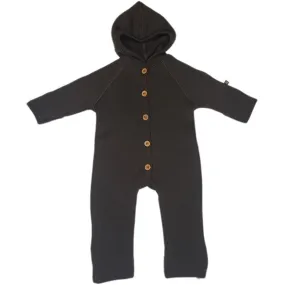 Smallstuff Wool Onesie with Buttons and Hood Brown Relaxed-fit button-up Interchangeable-Detail