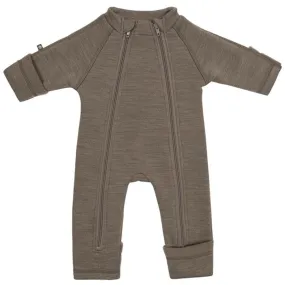 Smallstuff Wool Onesie with Zipper Nature Pocket-Detail Best-Seller