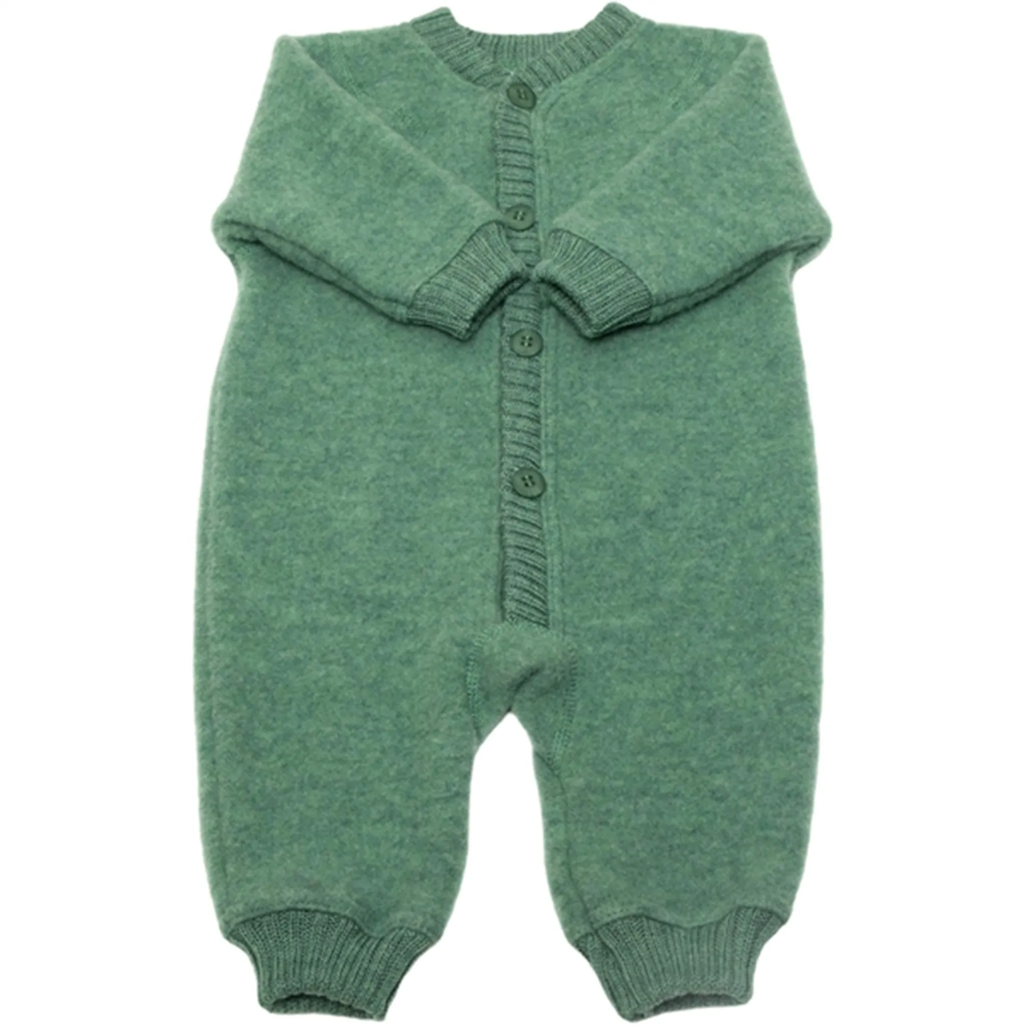 Joha Wool Green Jumpsuit Buckle-Detail Relaxed outdoor shirt