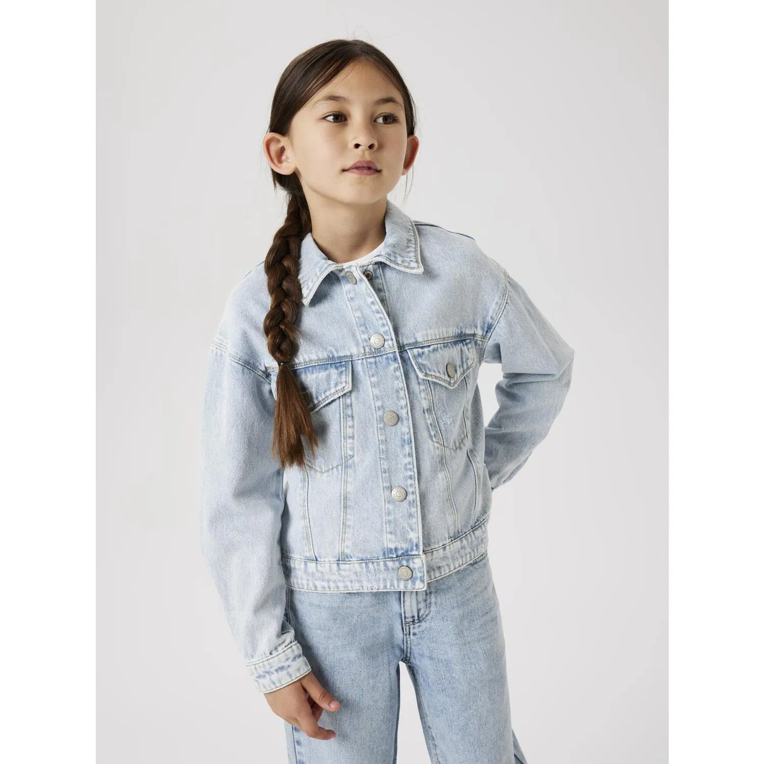 suitable for casual gatherings Name It Light Blue Bleached Denim Mila Denim Jacket Noos