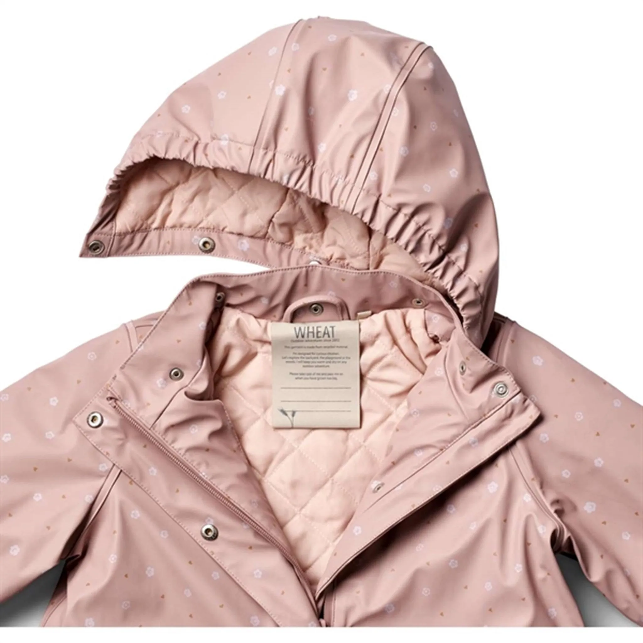 Wheat Rain Jacket Rika Thermo Powder Rose Flowers Flutter-Sleeve Graduation-Event