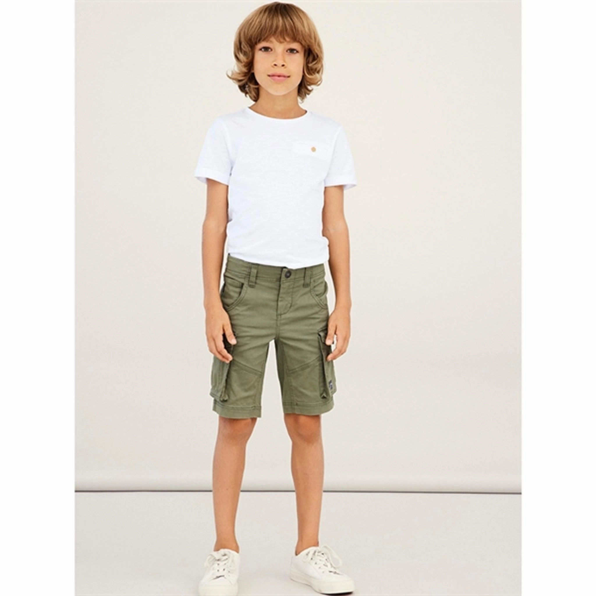 Warehouse Work Flexible Movement Cut Name it Deep Lichen Green Ryan Twill Shorts Noos
