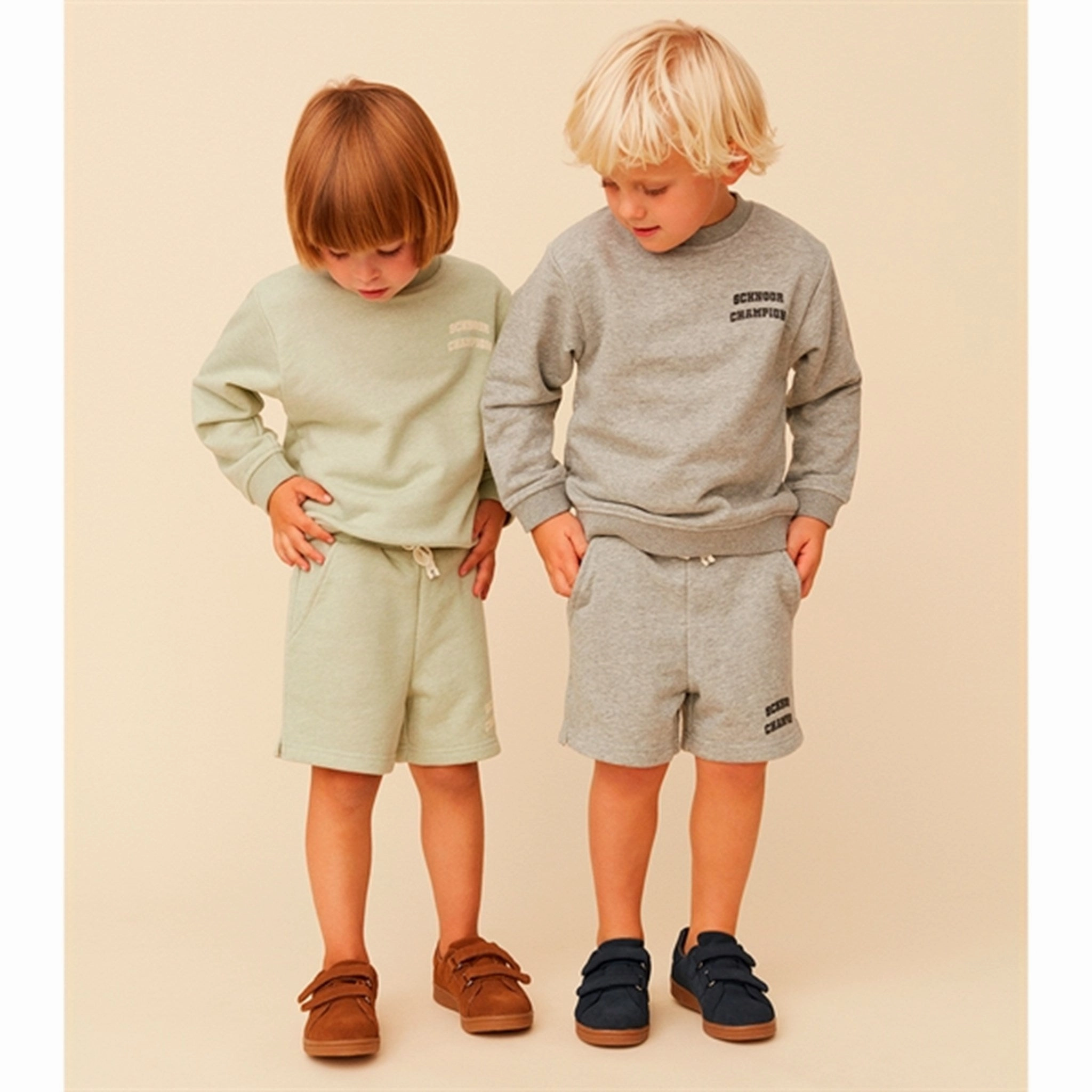 Sofie Schnoor Grey Melange Shorts Rubberized Waist Grip Smooth Flatlock Seams