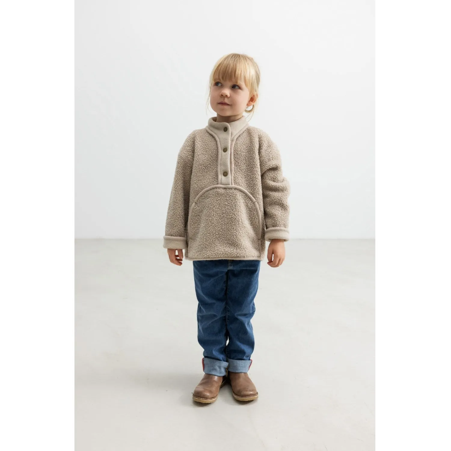 Stretch Fabric MarMar Bonded Teddy Oyster Grey Joy Anorak