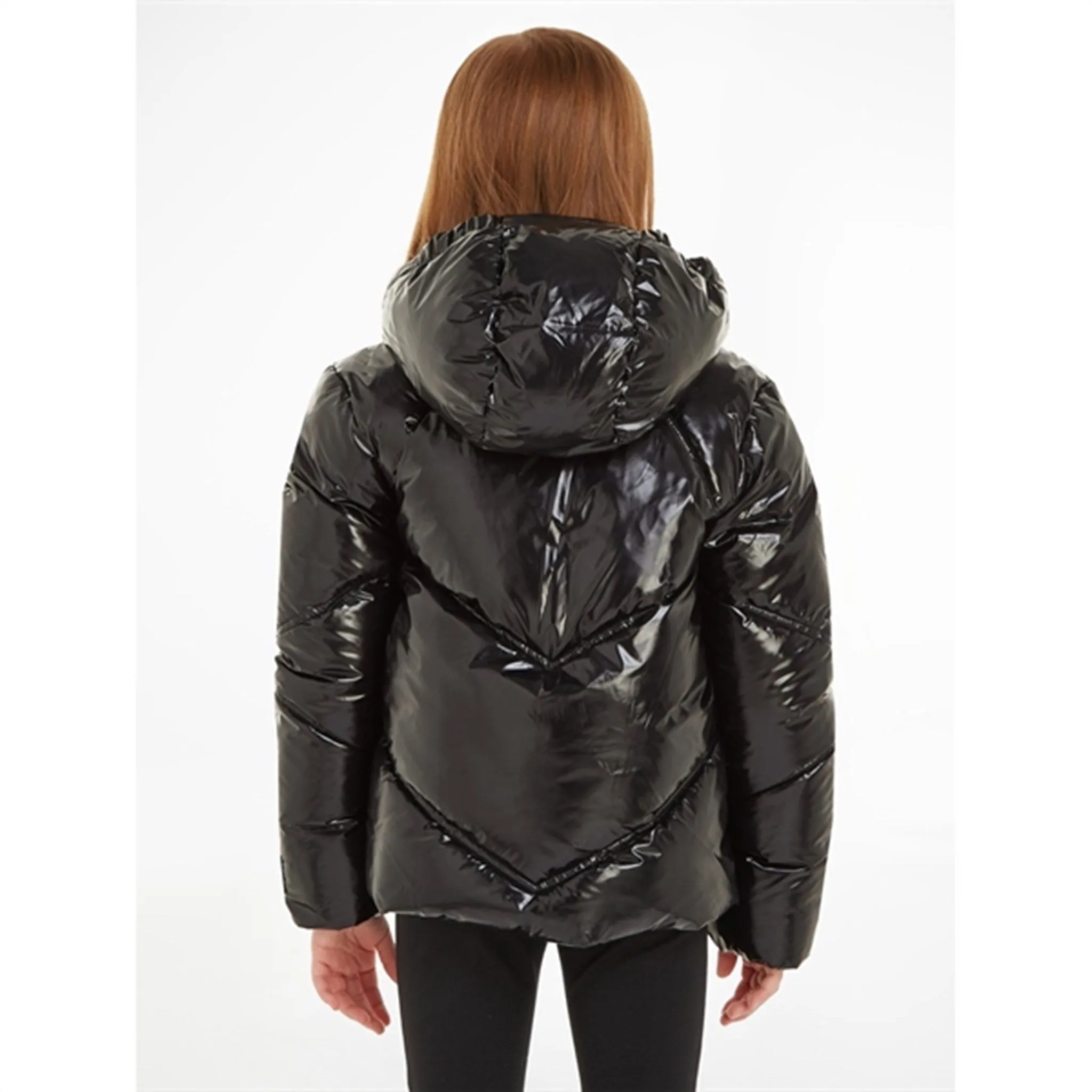 Travel-friendly Fashion-Forward Calvin Klein Glossy Cut Seams Puffer Jacket Ck Black