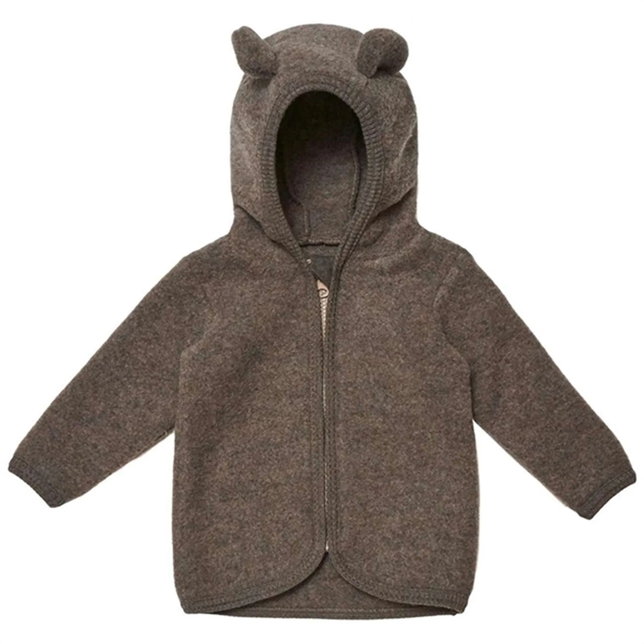 Zip Front Huttelihut Wool Jackie Jacket Marmo Brown