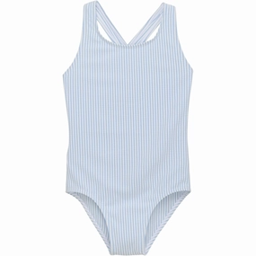 Color Kids Swimsuit Cerulean High-Neck
