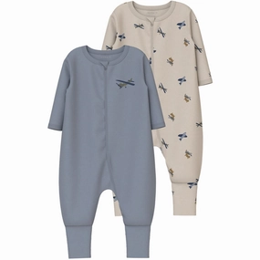 Name It Peyote Nbmnightsuit 2P Zip Ff Airplane Noos Lightweight Clean