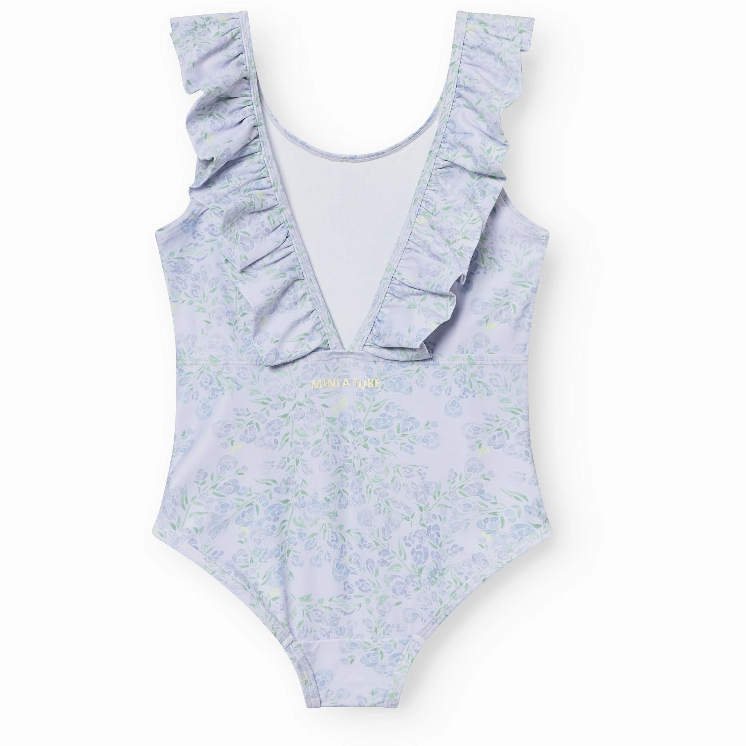 Multi Layer Lining Hydrodynamic Shape Mini A ture Lavender Fields Delicia Printed Swimsuit. GRS
