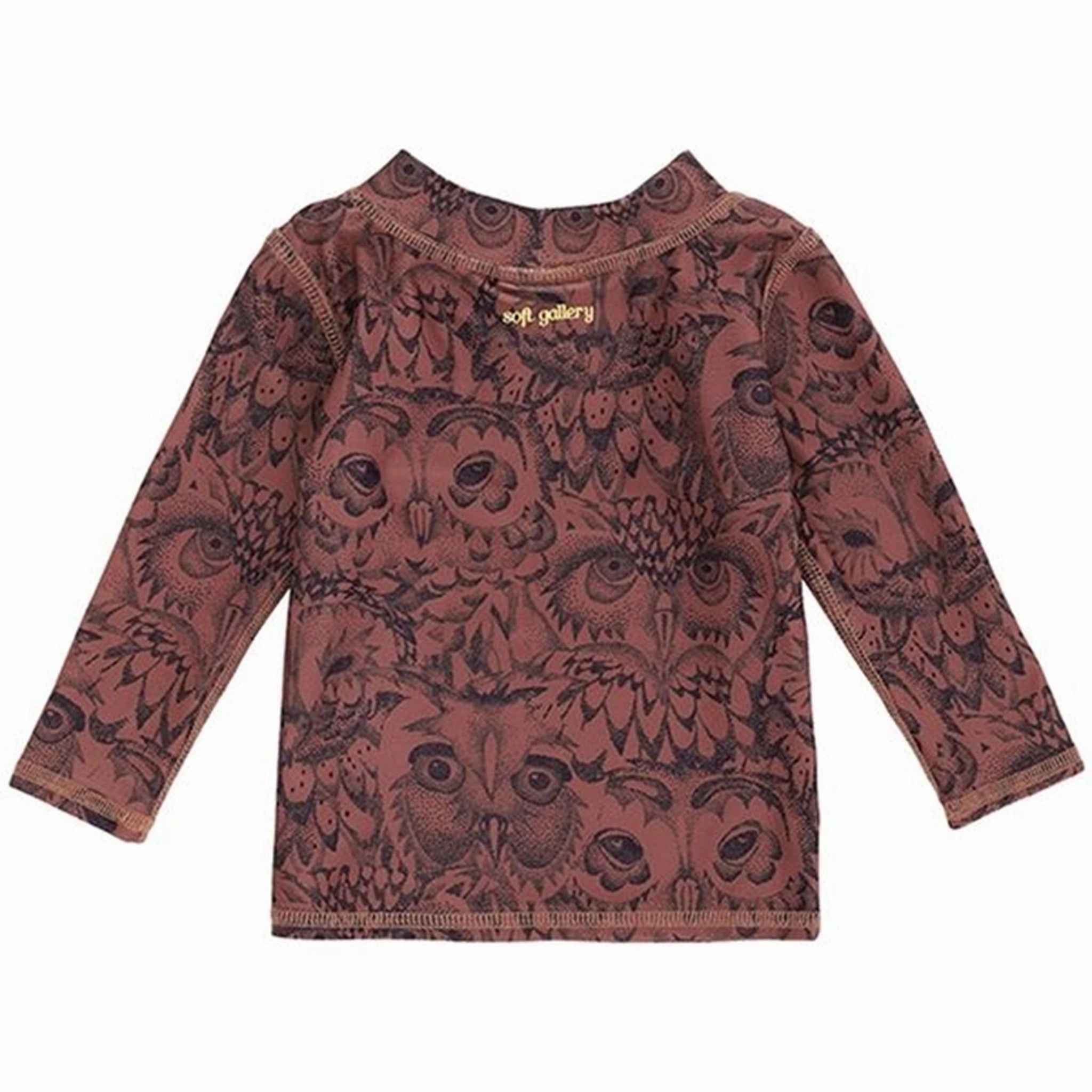 Soft Gallery Burlwood Owl Baby Astin Sun Shirt Compression Fit