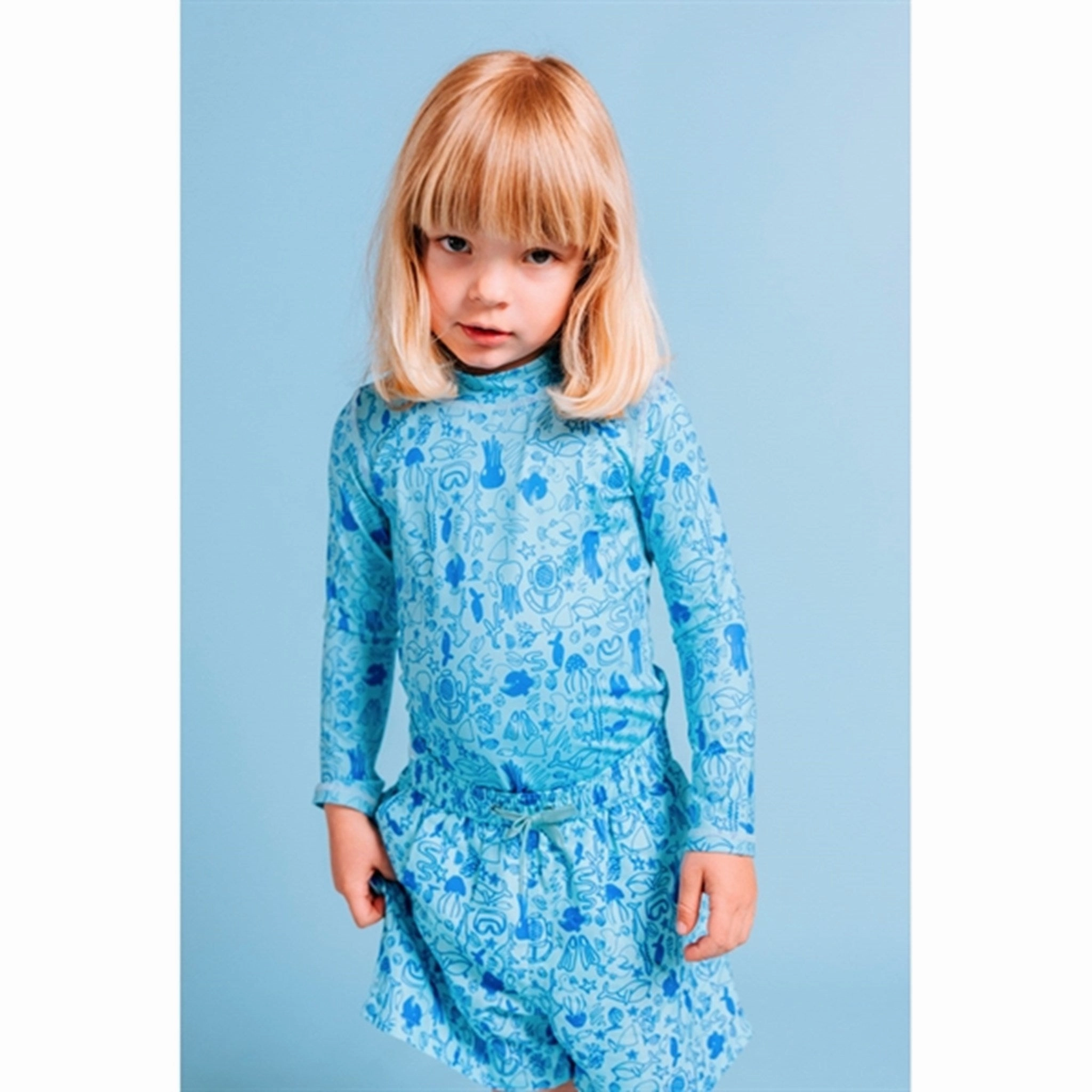 Soft Gallery Silver Blue Baby Astin Dive Sun Shirt Holiday Retreat