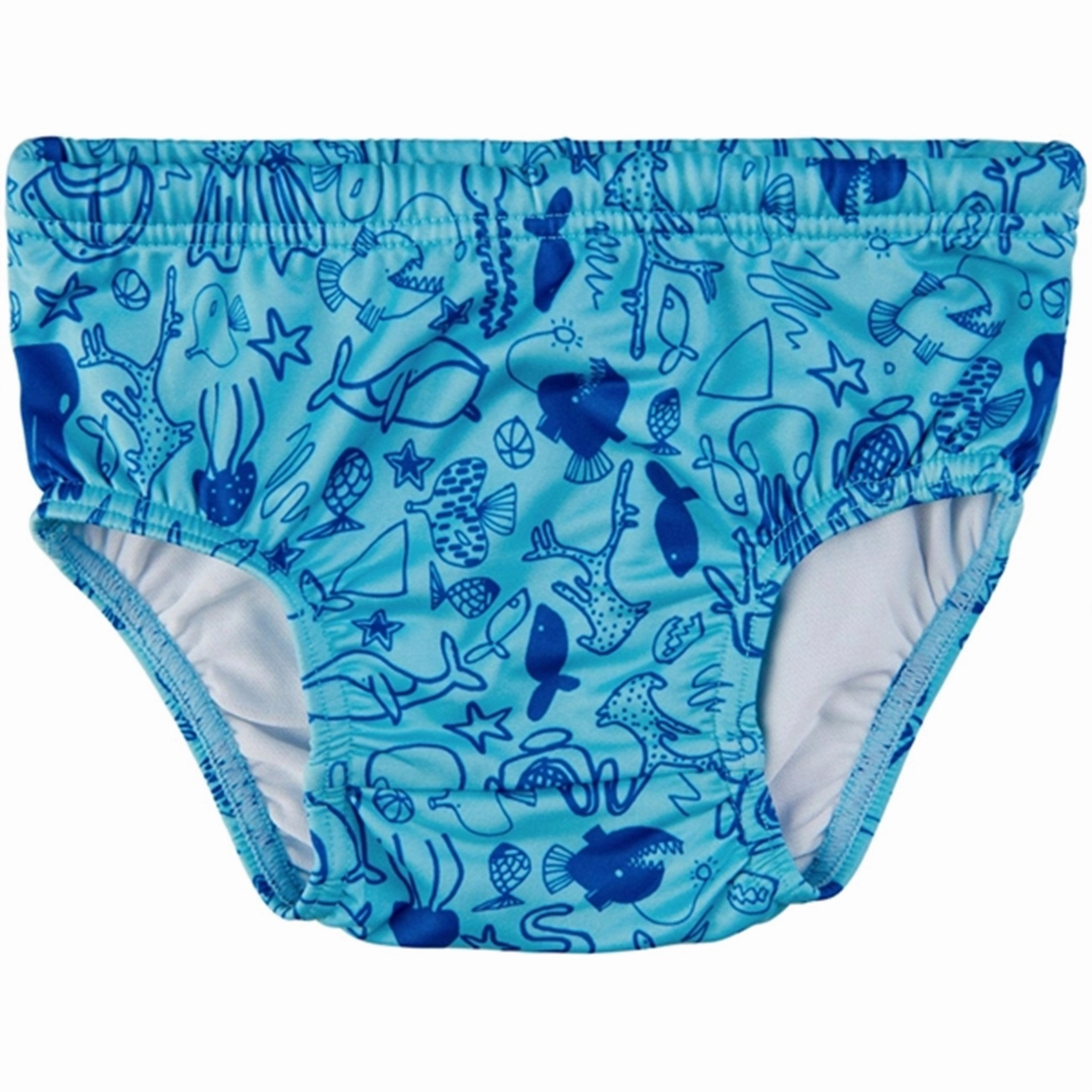 Soft Gallery Silver Blue Miki Dive Swim Pants Bold colors Wide Band Waist