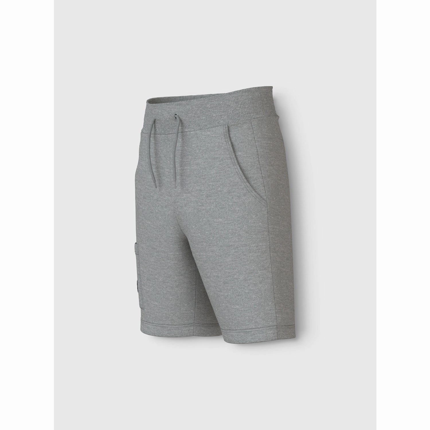 Name It Grey Melange Vivasse Long Sweat Shorts Quick Access Zip Pockets
