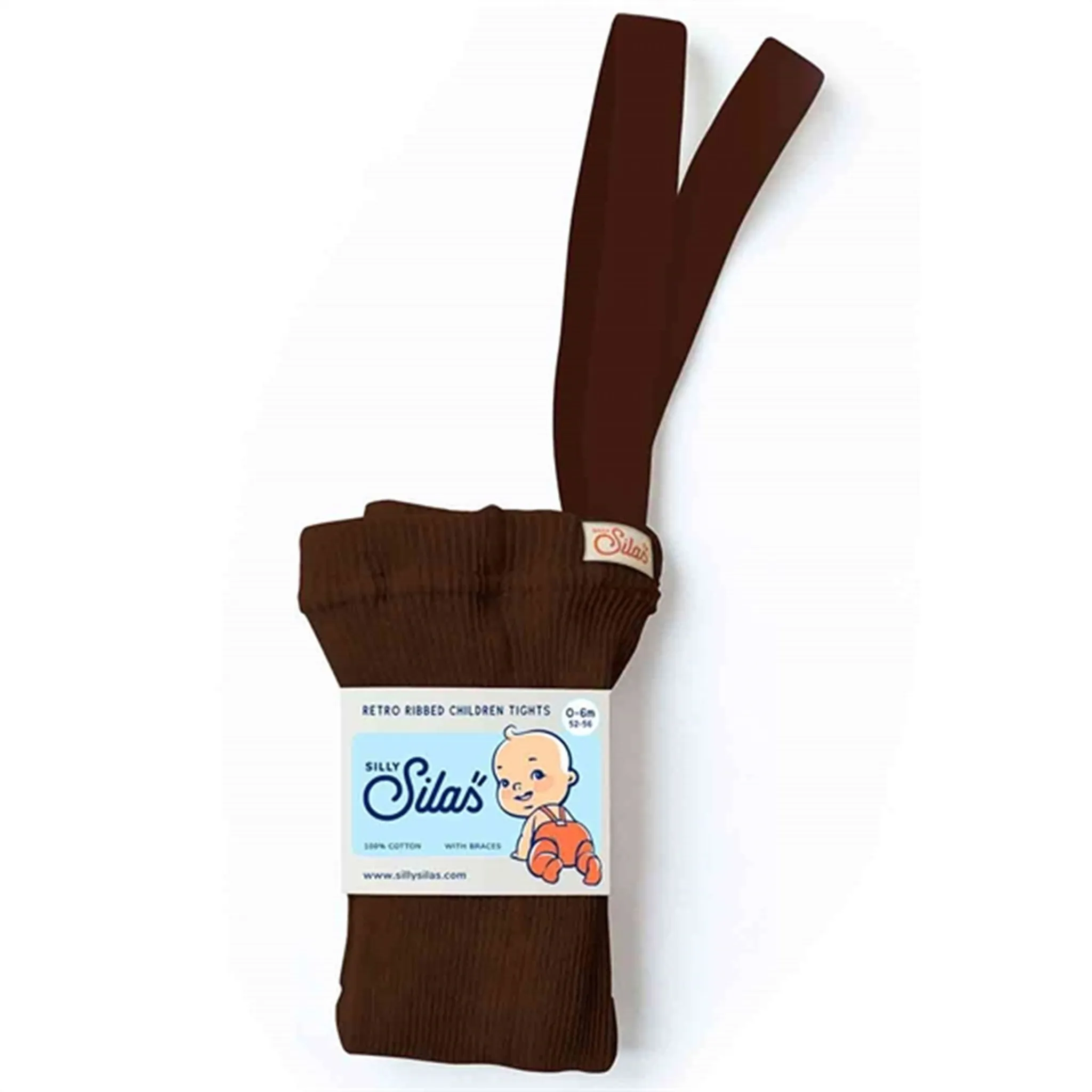 Silly Silas Footed Tights Chocolate Brown Buttoned Short