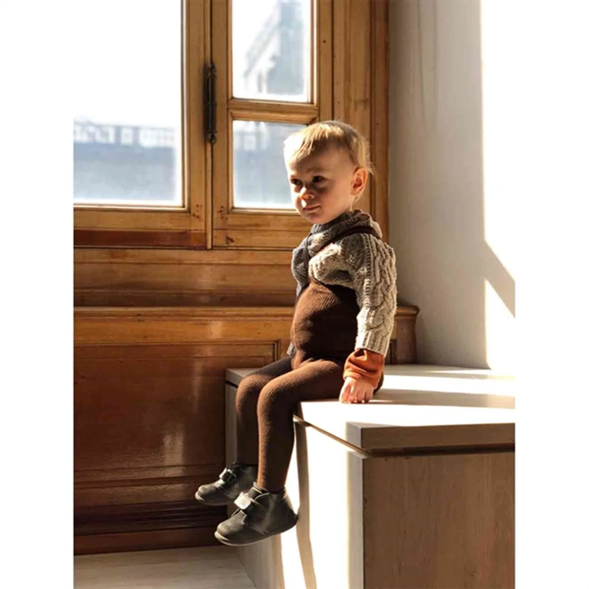 Silly Silas Footed Tights Chocolate Brown Flexibility Support