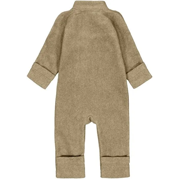 Satin-Sleeve Mikk-Line Cotton Fleece Suit Dried Herb