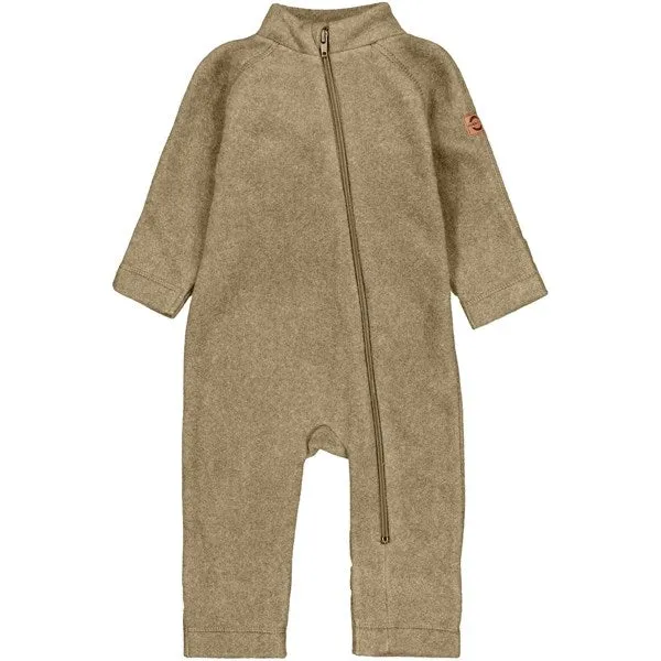 Mikk-Line Cotton Fleece Suit Dried Herb Versatile-Style Pearl-Detail