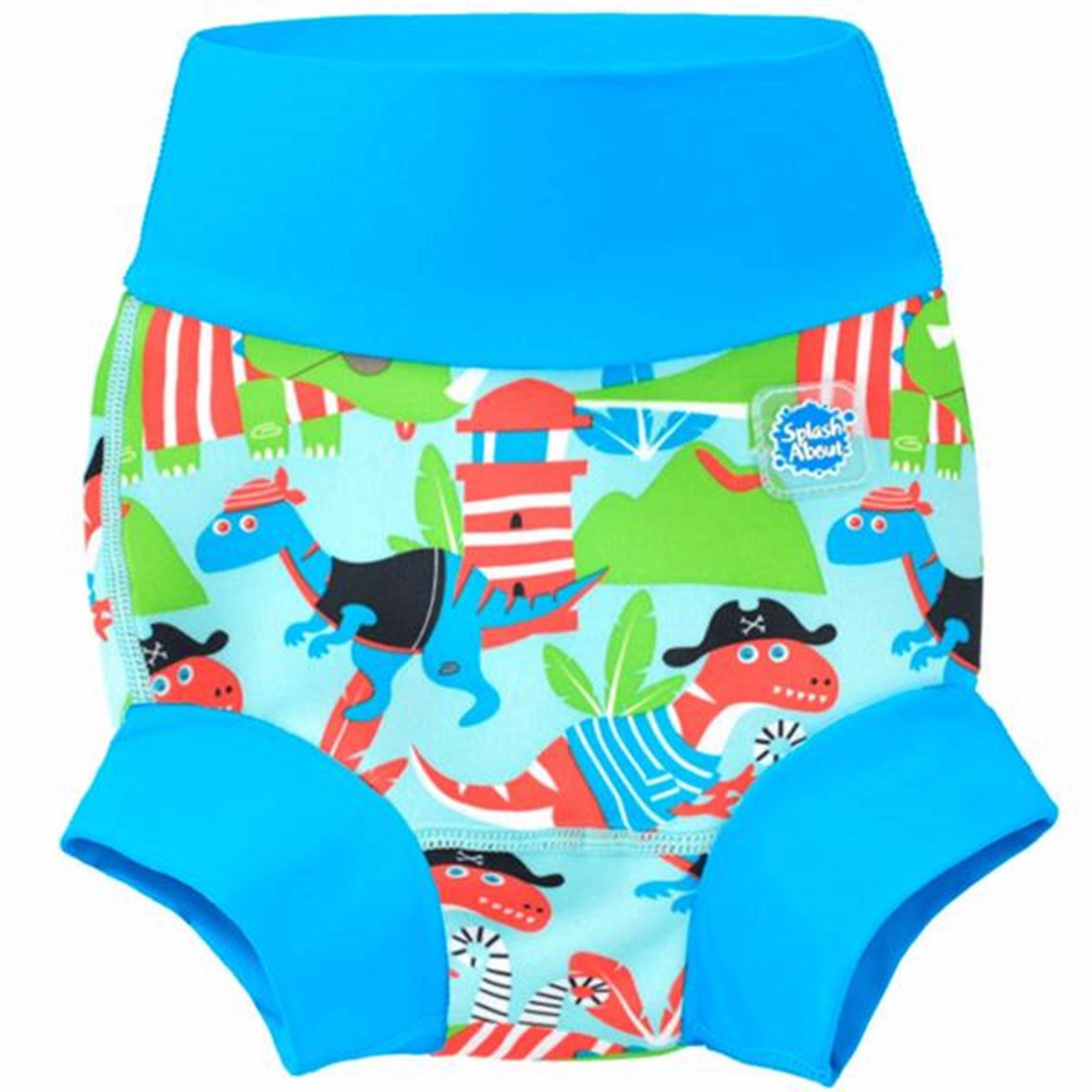 Non Abrasive Lining UPF 50  Coating Splash About Happy Nappy Dino Pirates