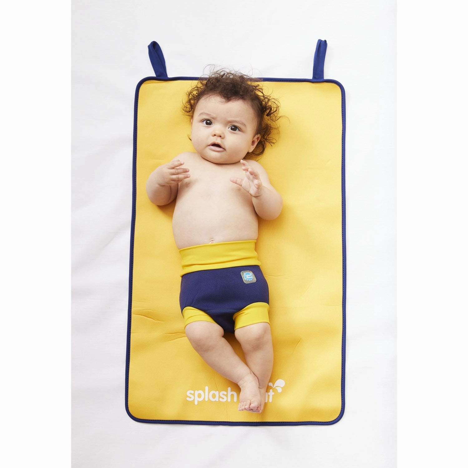 Laser Cut Perforations Splash About Navy/Yellow Happy Nappy