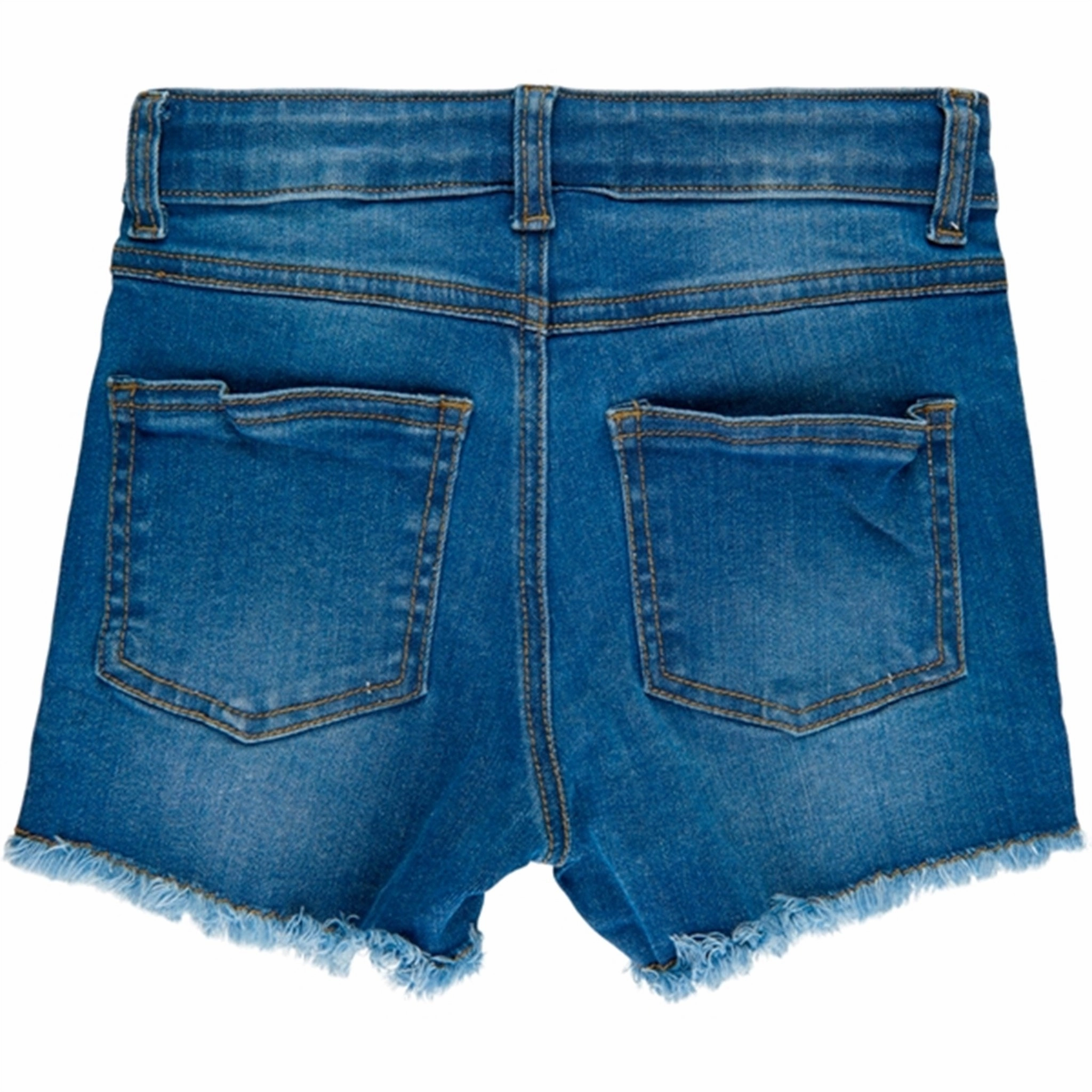 THE NEW Medium Blue Agnes Denim Shorts fade resistant color