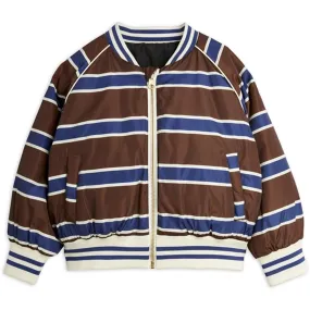 Mini Rodini Stripe Reversible Baseball Jacket Multi snap-up middle aged people