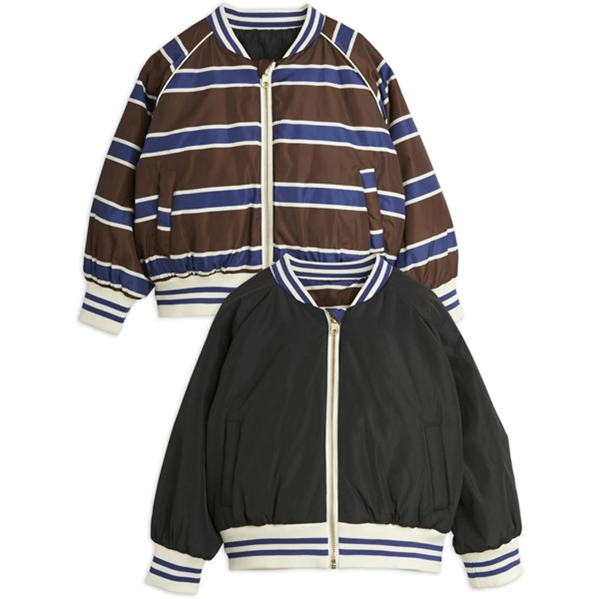 Mini Rodini Stripe Reversible Baseball Jacket Multi Functional Outerwear Credit