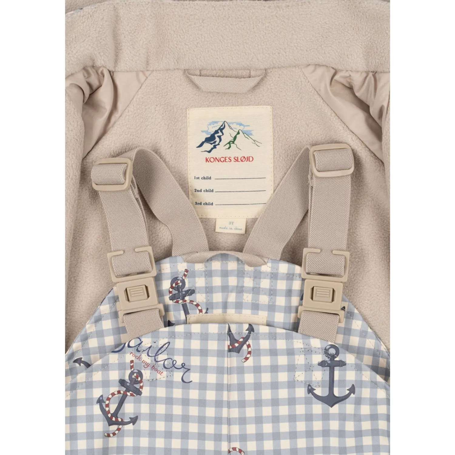 Konges Sl?jd Sailor Check Rainy Palme Set Outdoor Ready Thermal Comfort