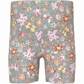 Name It Aqua Gray Yellow Flower Vayo Short Leggings Active Design