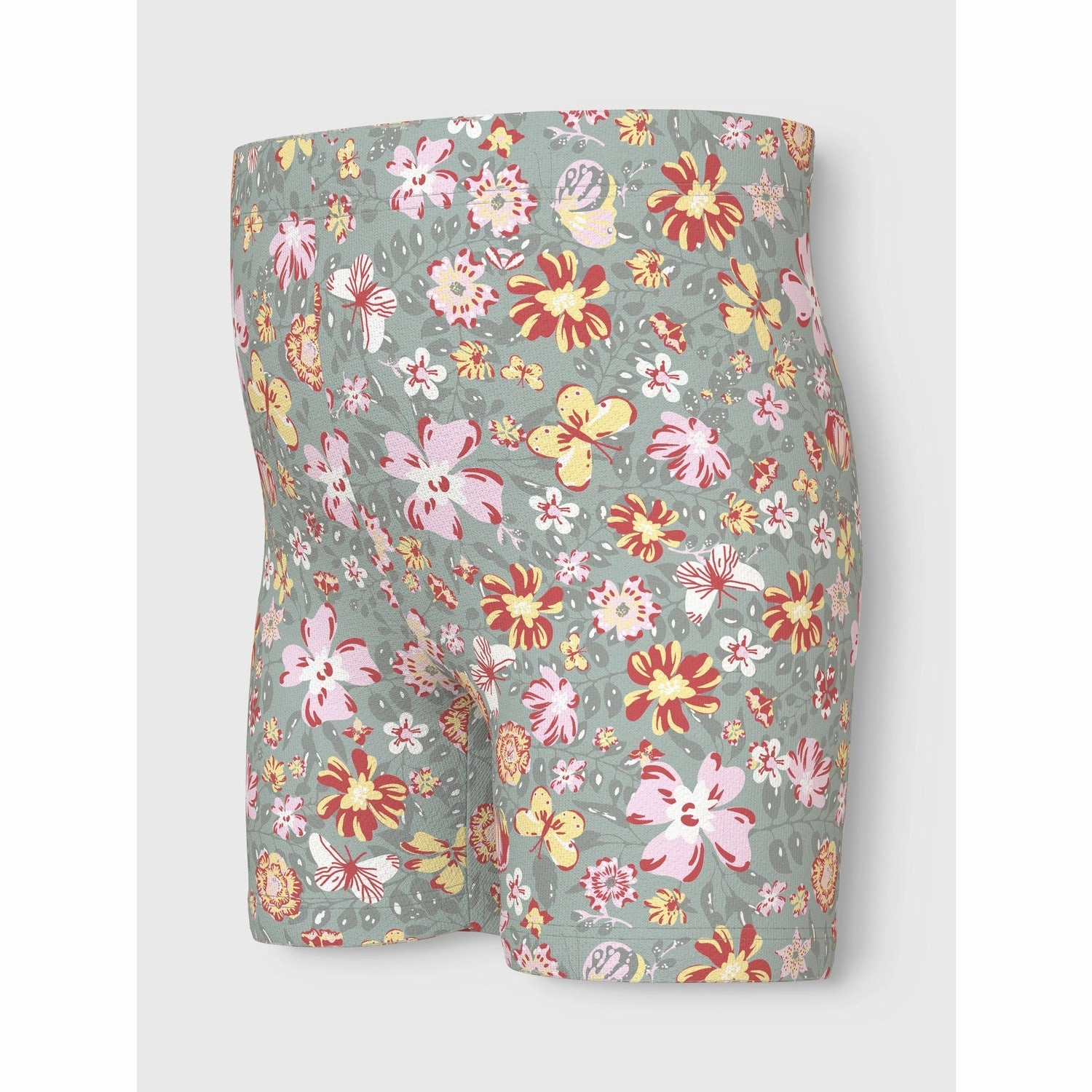 Name It Aqua Gray Yellow Flower Vayo Short Leggings Trendy Mood