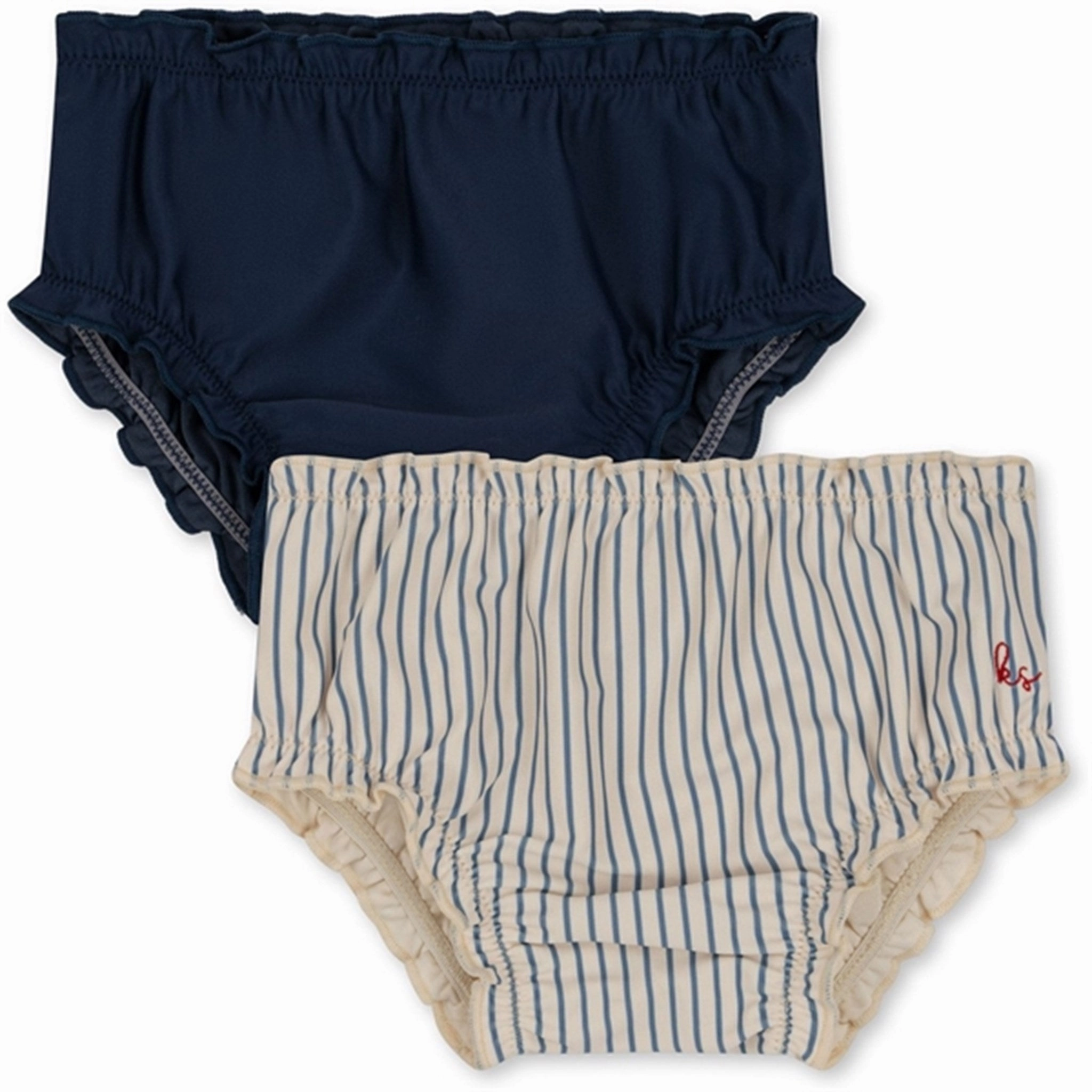 Reinforced Side Panels Anti Chafing Edges Konges Sl?jd Blue Stripe 2-Pack Collette Baby Pants