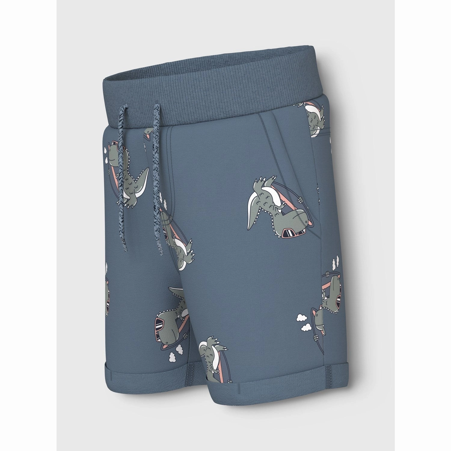 Trendy Fashion Non slip grip Name It Blue Mirage Dino Surf Vermo AOP Long Sweat Shorts Noos