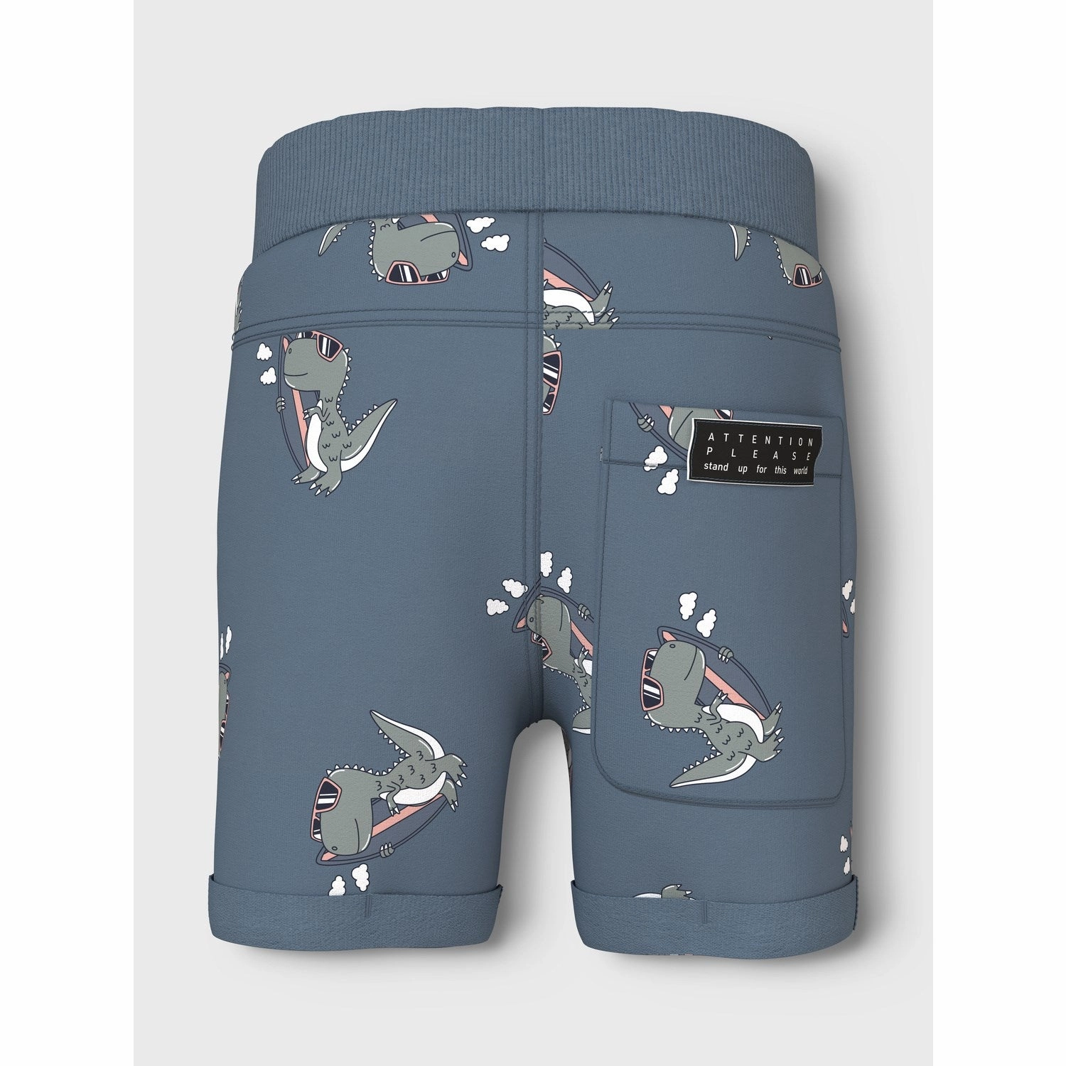 Name It Blue Mirage Dino Surf Vermo AOP Long Sweat Shorts Noos shrink-resistant