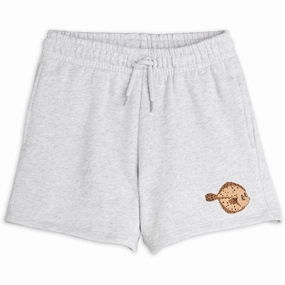 Mini Rodini Grey Melange Flundra Sweatshorts High-waisted