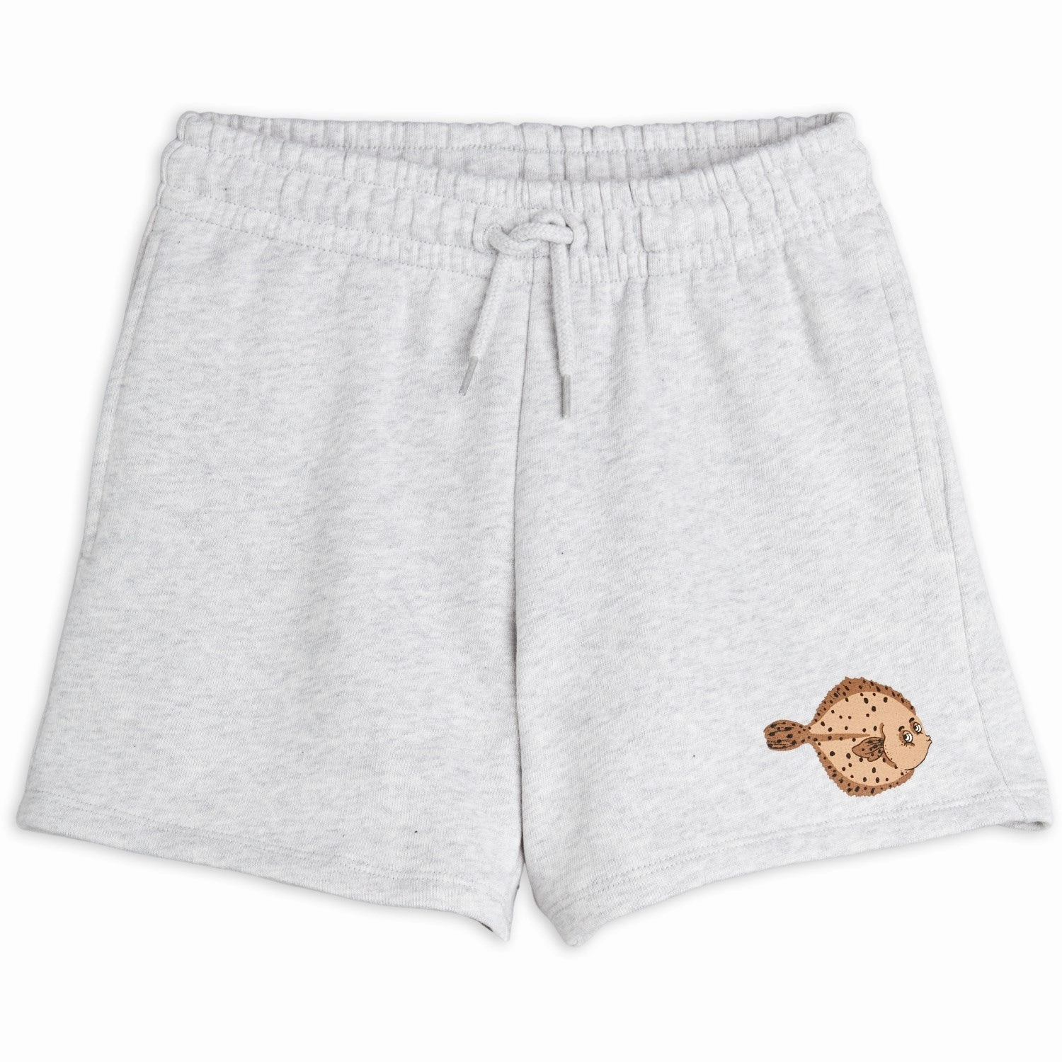 Mini Rodini Grey Melange Flundra Sweatshorts High-waisted
