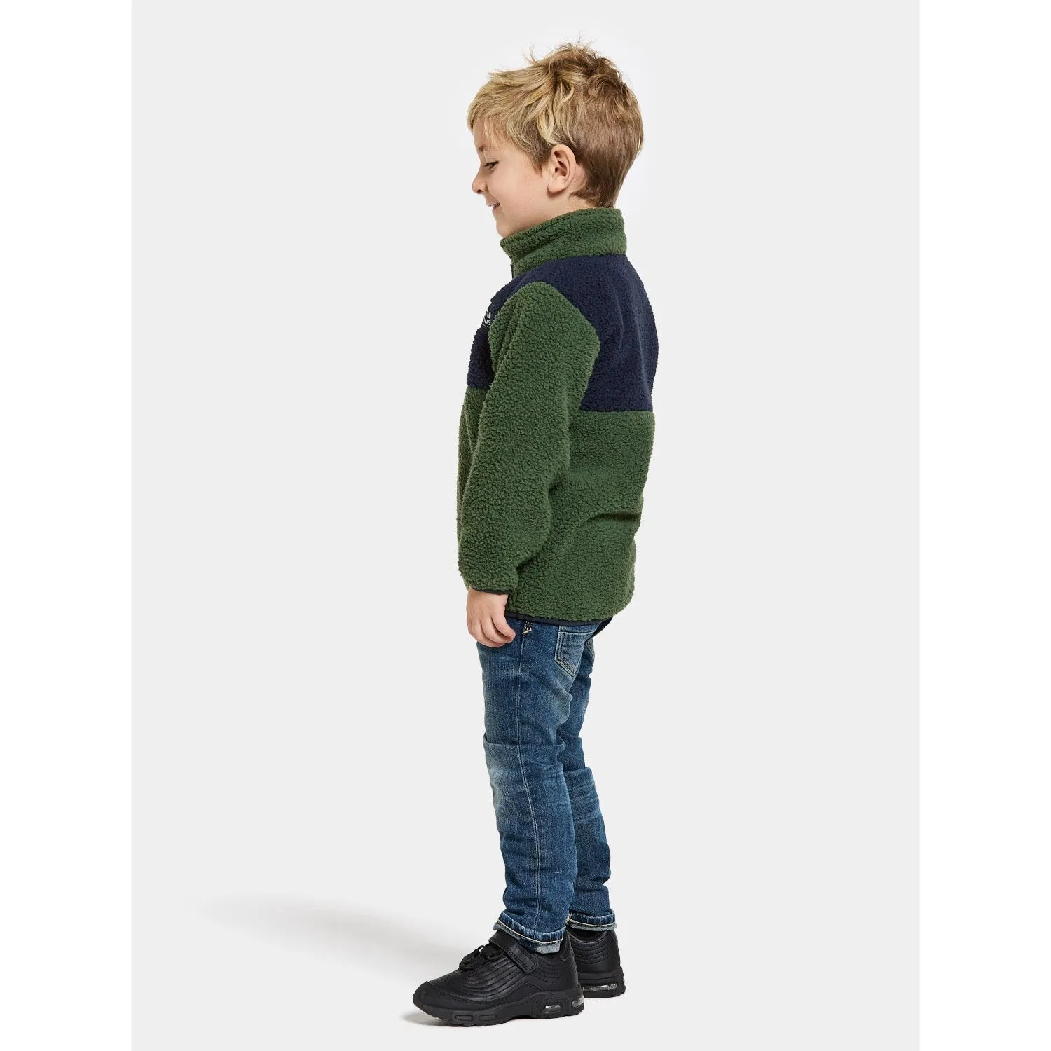 Easy Movement Didriksons Pine Green Gosig Kids Halfzip Fleece Jacket