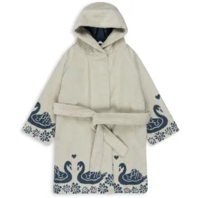 Konges Sl?jd Terry Bathrobe Jacquard Swan All Day