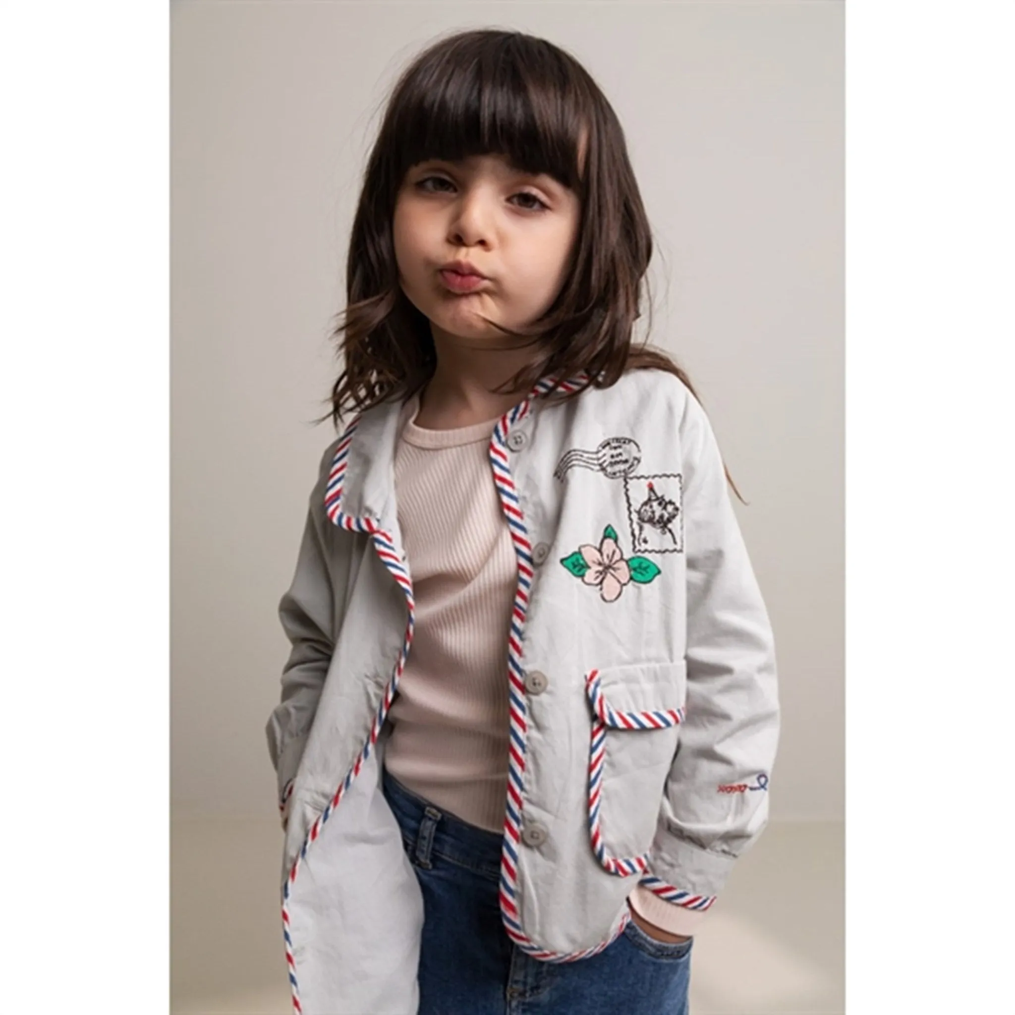 Pocket-square Reflective Safety Details MarMar Pearl Grey Jenna Jacket